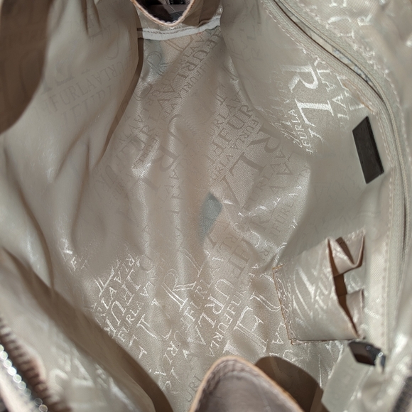 Furla Croc Embossed Beige Leather Satchel - Picture 8 of 15